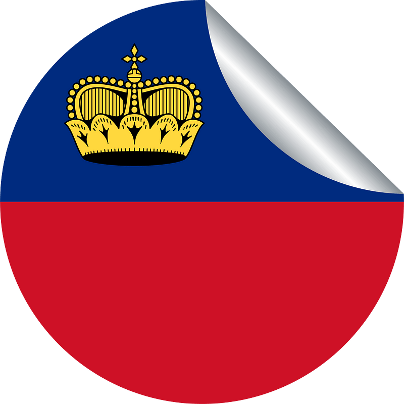 Liechtenstein flag peeling sticker