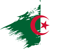 Algerian flag painted