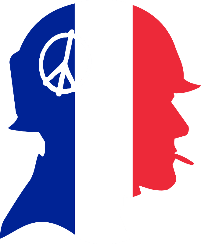 Soldier of peace with the French flag