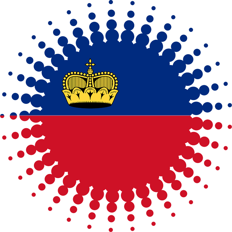 Liechtenstein flag sticker label
