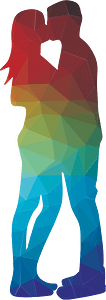 Silhouette of a kissing couple