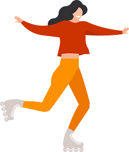 Girl on roller skates