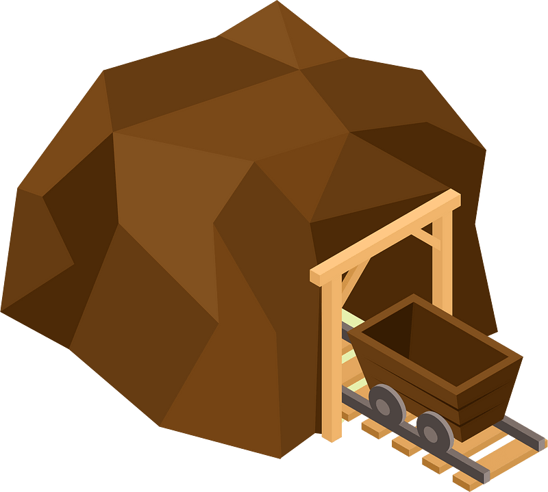 Coal mine 3D clip art