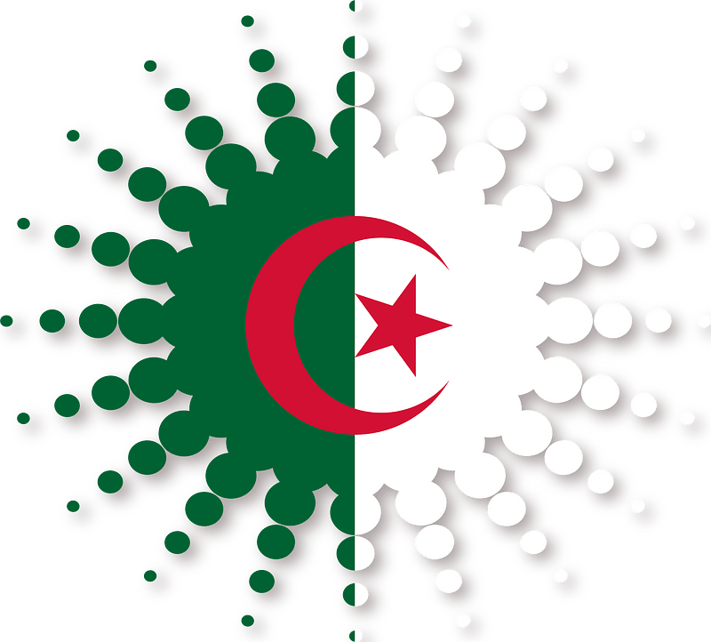 Algeria flag halftone sticker