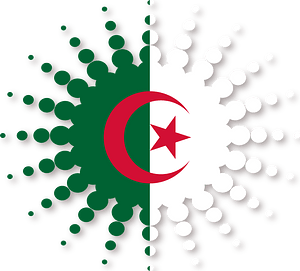 Algeria flag halftone sticker
