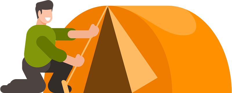 Assembling a tent