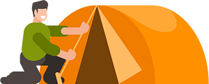 Assembling a tent
