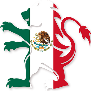 Mexican flag heraldic lion