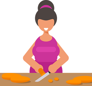 Woman cooking a meal