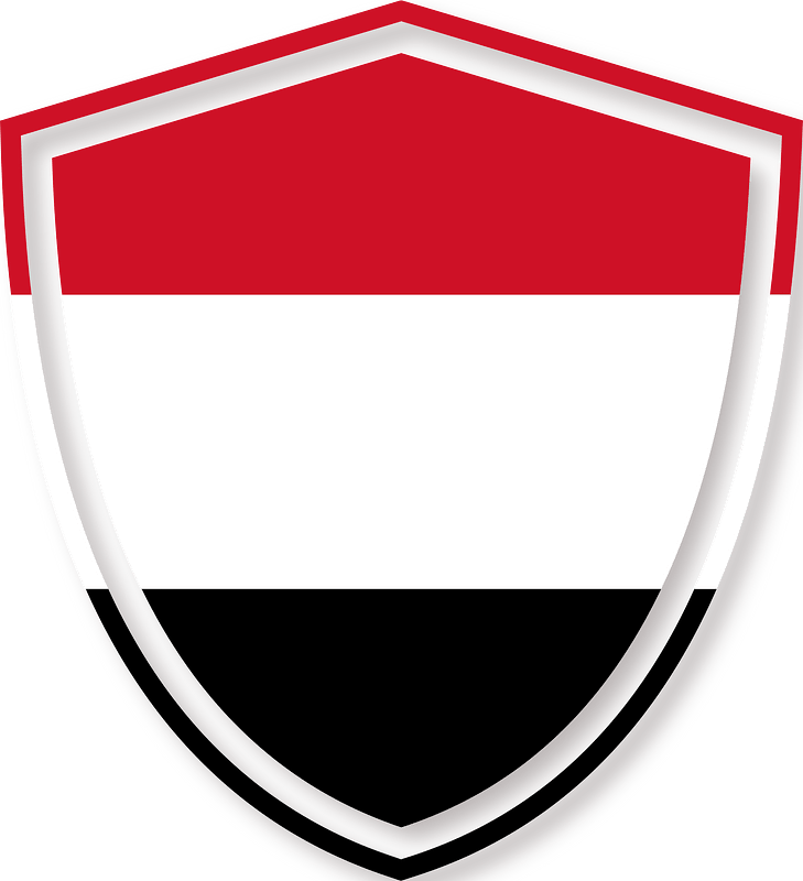 Yemen flag heraldic shield