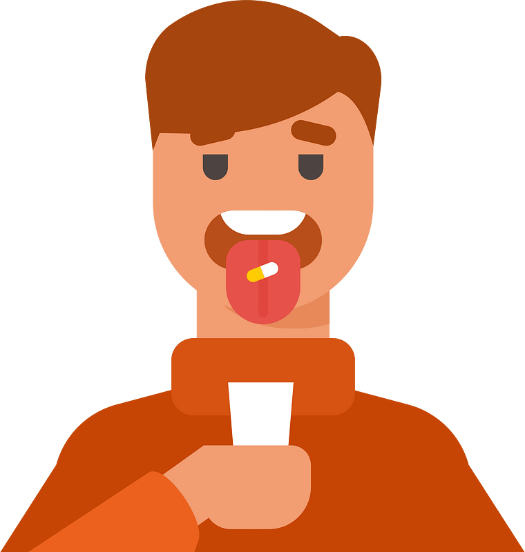 Man taking pills