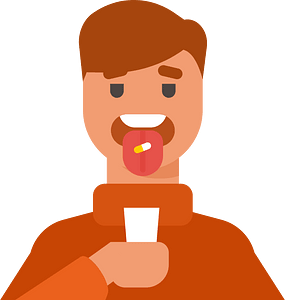 Man taking pills