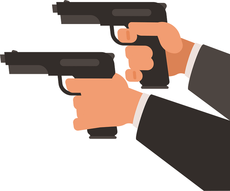Hands with guns