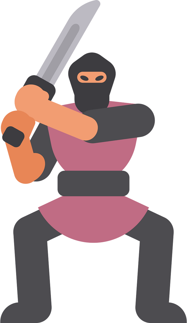 Ninja warrior with a sword