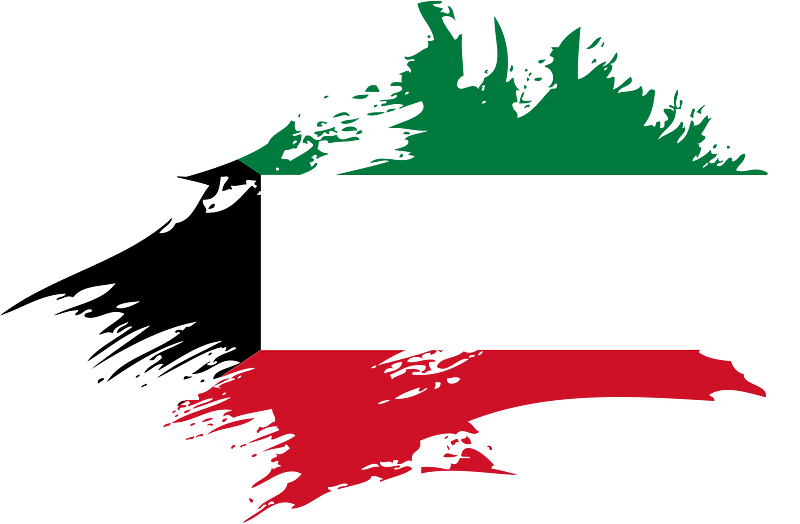 Kuwait flag brush stroke