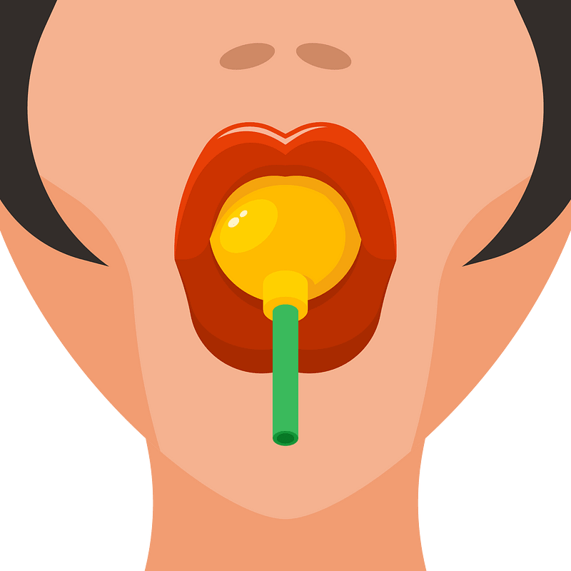Lips suck lollipop