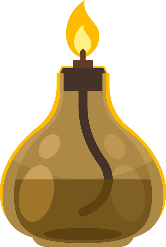 Lit candle in a glass