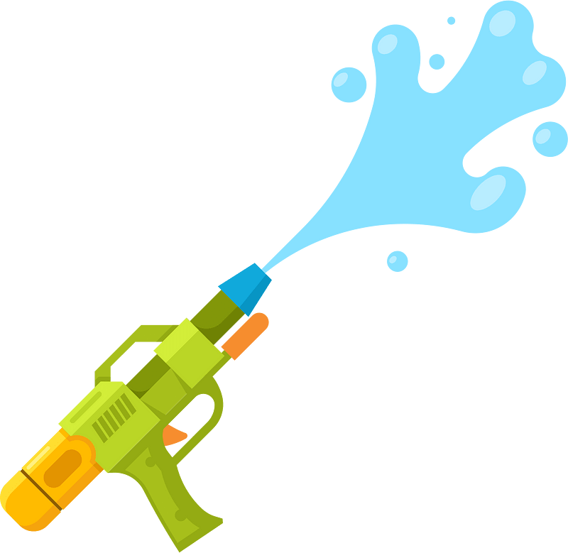 Toy gun water splash