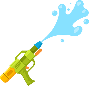 Toy gun water splash
