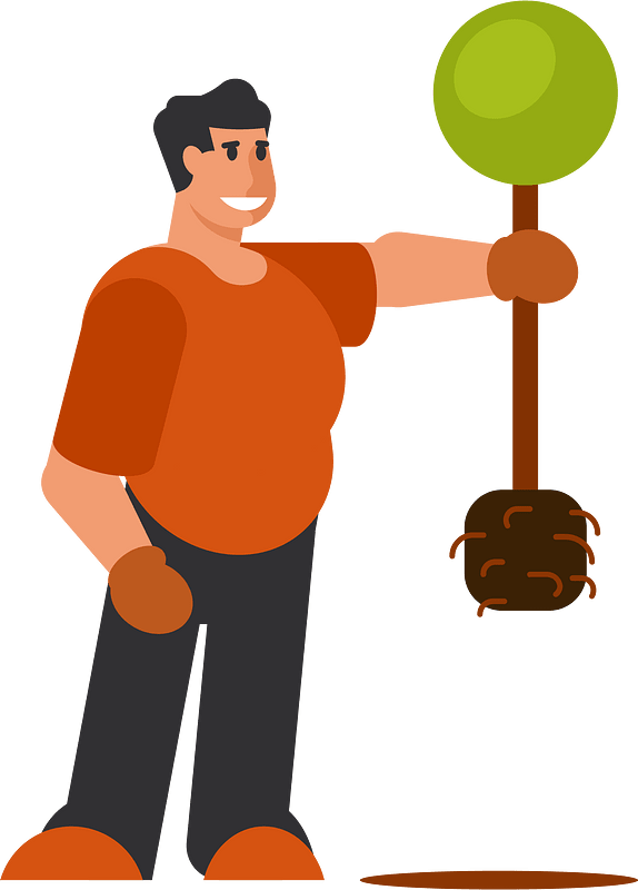 Man plants a tree
