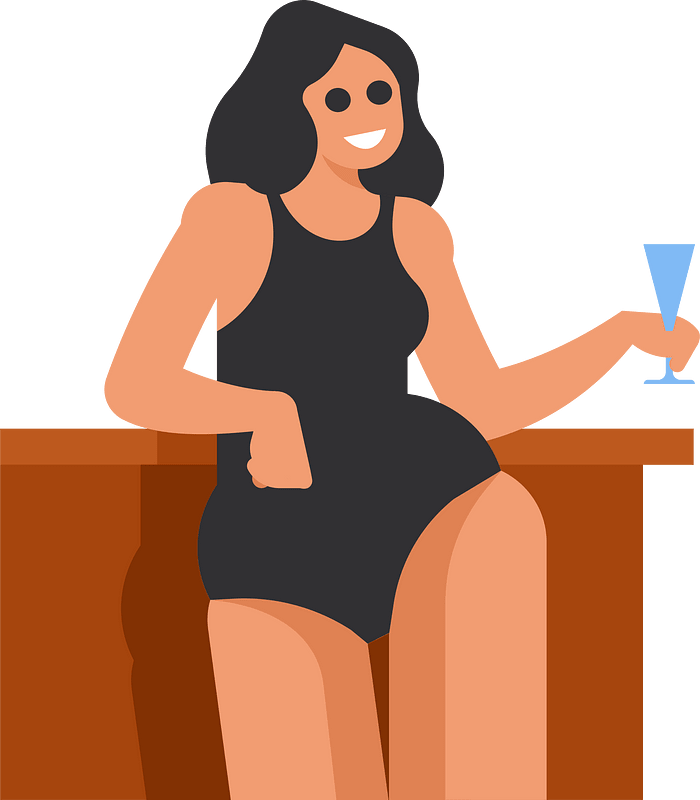 Girl in the beach bar