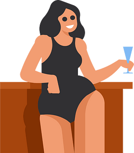 Girl in the beach bar