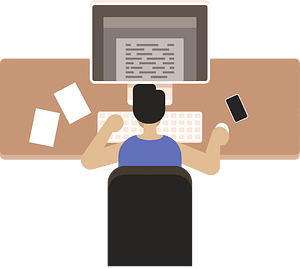Programmer working in the office