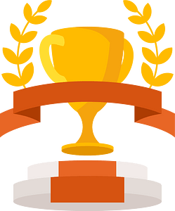 Trophy on a podium