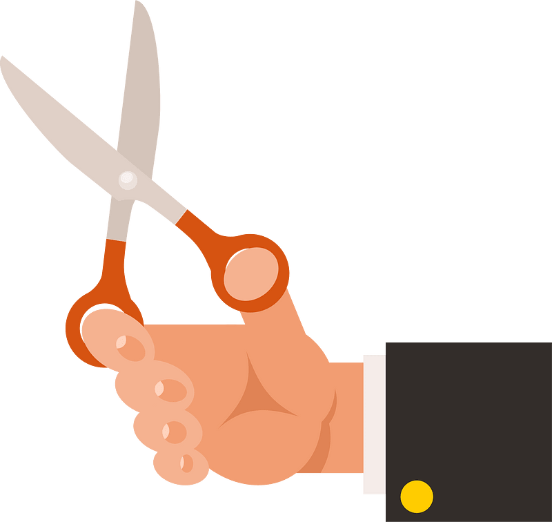 Hand with scissors
