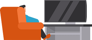 Man watching TV at home