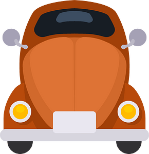 Retro car front view