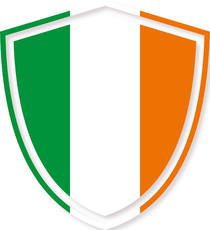 Irish flag heraldic shield