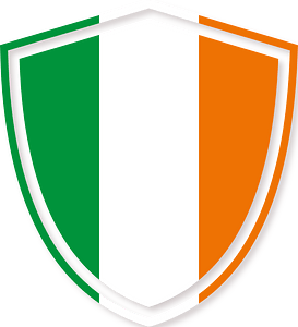 Irish flag heraldic shield