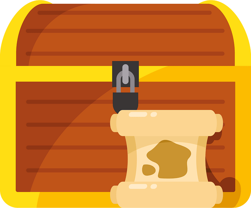 Treasure chest with a map