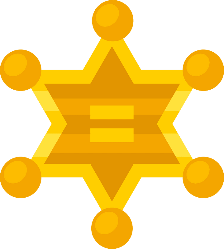 Sheriff yellow badge