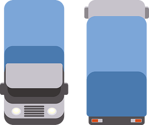 Delivery truck top view
