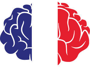 French flag brain silhouette