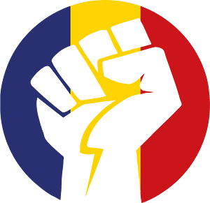 Romanian flag clenched fist