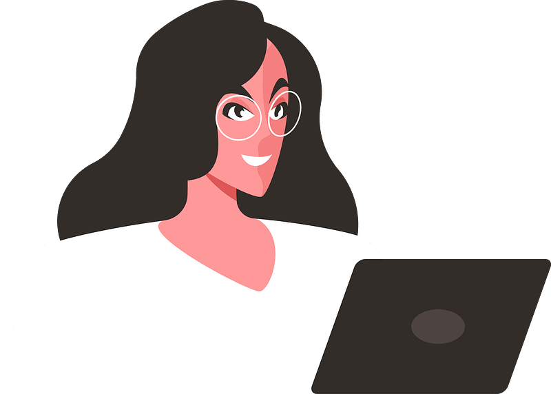 Woman working on her laptop