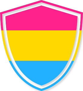 Pansexual flag heraldic shield