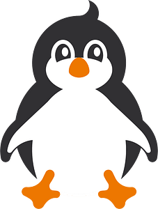 Penguin sitting on ice