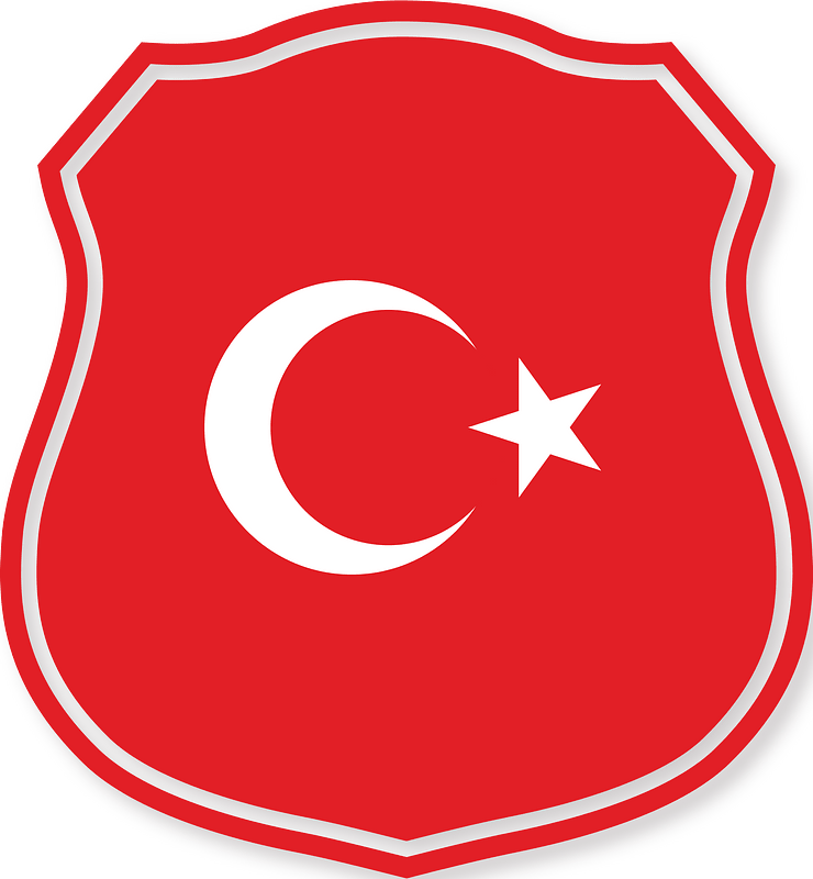 Turkish flag heraldic shield