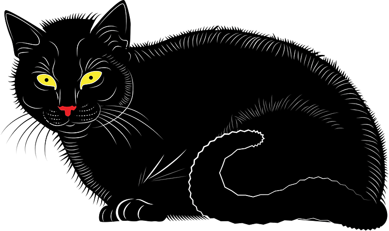 Black cat clip art vector