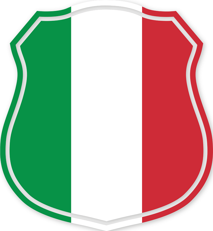 Italian flag heraldic shield silhouette