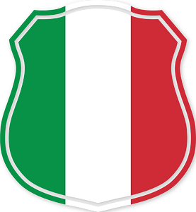 Italian flag heraldic shield silhouette