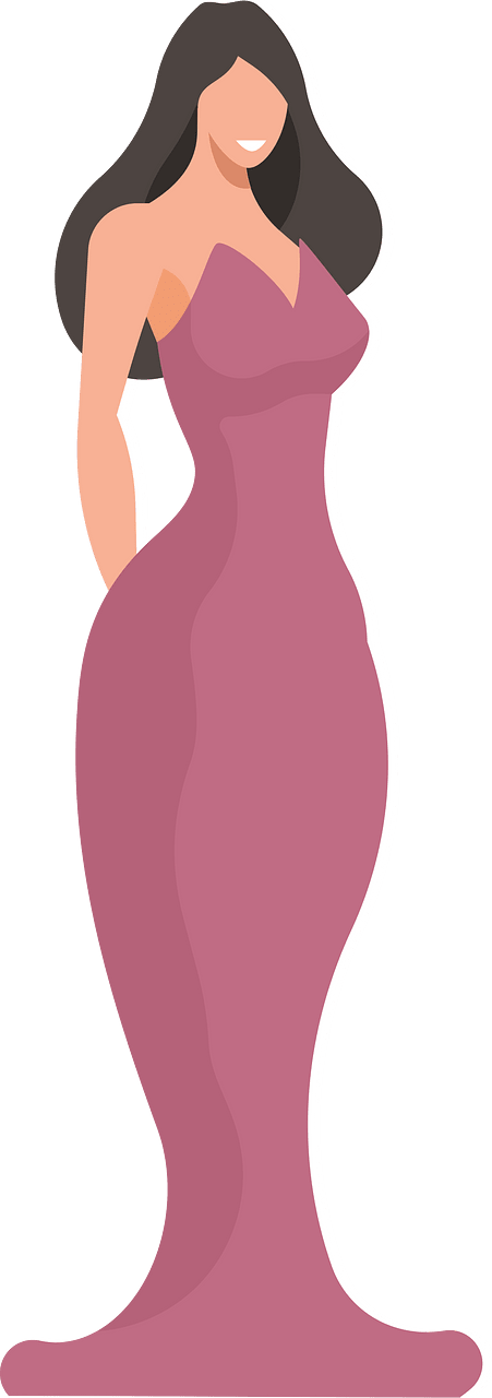 Tall woman wearing long dress