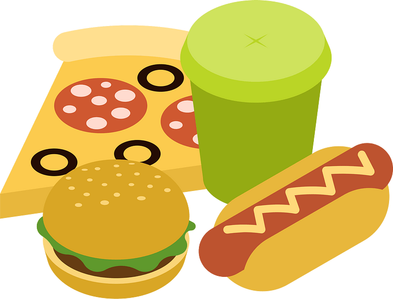 Fast food meal and soda drink