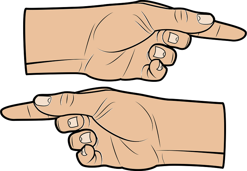 Hands index finger pointing