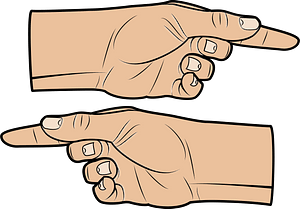 Hands index finger pointing