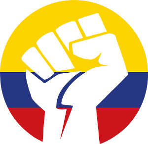 Clenched fist with Colombian flag